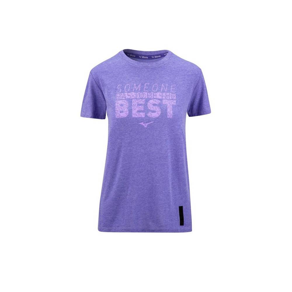 Camisetas Mizuno Ronda Rousey Graphic Para Mujer Azul Marino 3792584-SF